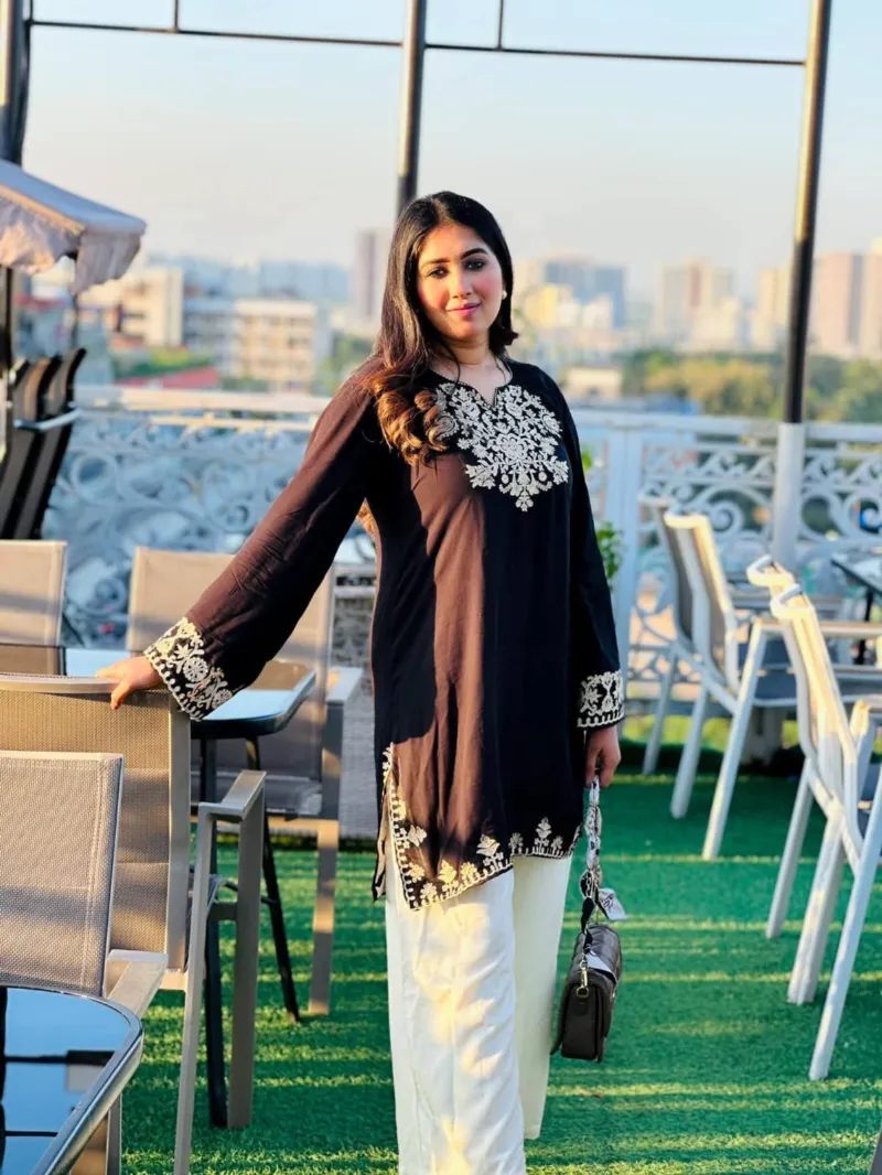 Kalo Kanti Cotton Two Piece with Golden Zari Embroidery