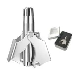 Premium Stainless Steel Manual Nose Hair Trimmer – Painless, Battery-Free, Washable & Portable Ear & Nose Grooming Clipper Tool for Men & Women