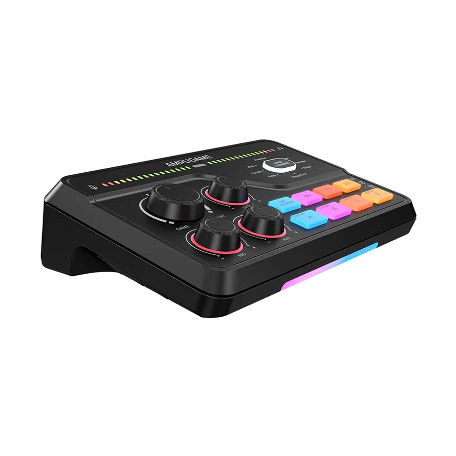 Fifine AmpliGame SC8 RGB Audio Mixer with USB-C and Optical Input