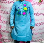 Men's Hand Printed Silk Panjabi, Five Sizes from 38 to 46