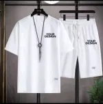 Men's 170 GSM Mesh Fabric Tee and Shorts Set in 6 Colours