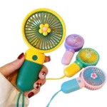 Handheld Portable Desktop Table USB Rechargeable Sports Pocket Mini Fan with Lanyard