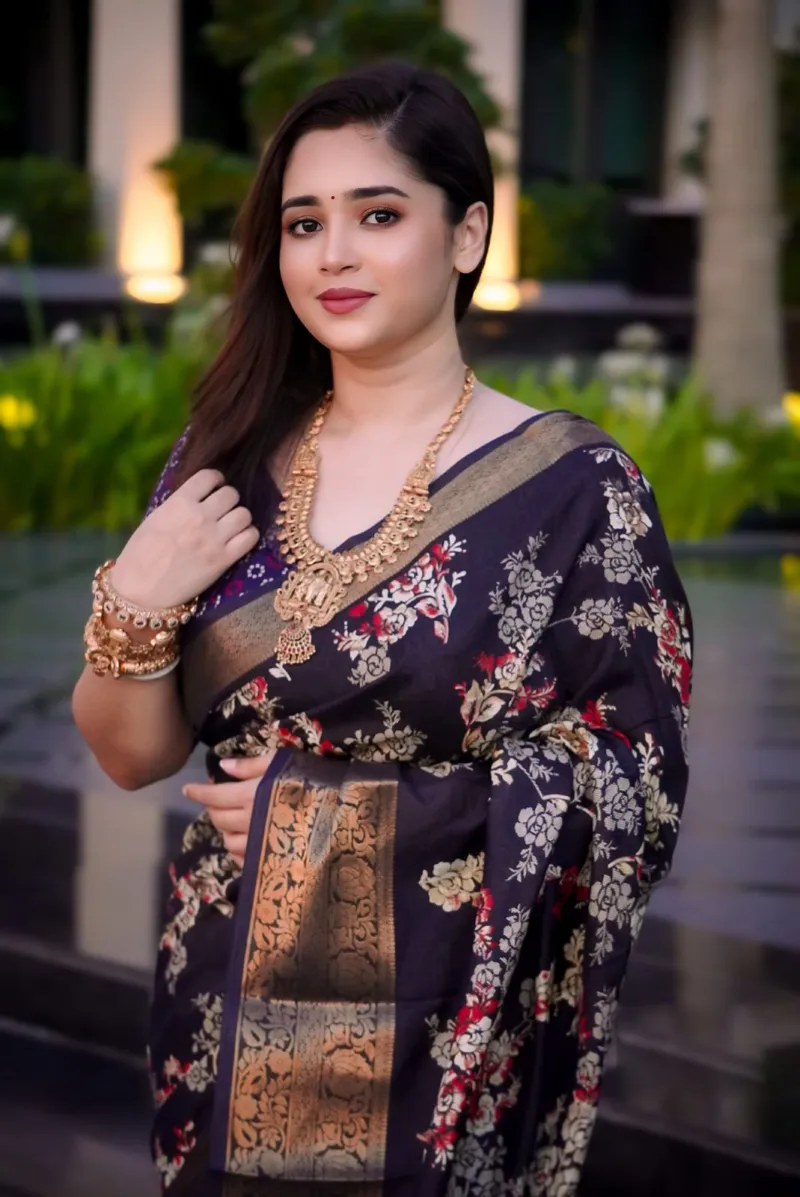 Dhupian Saree with Afsan and Screen Print, 13 Haath