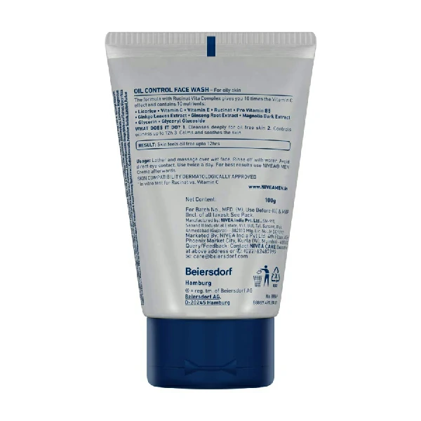 Nivea Men Oil Control Face Wash (100gm)