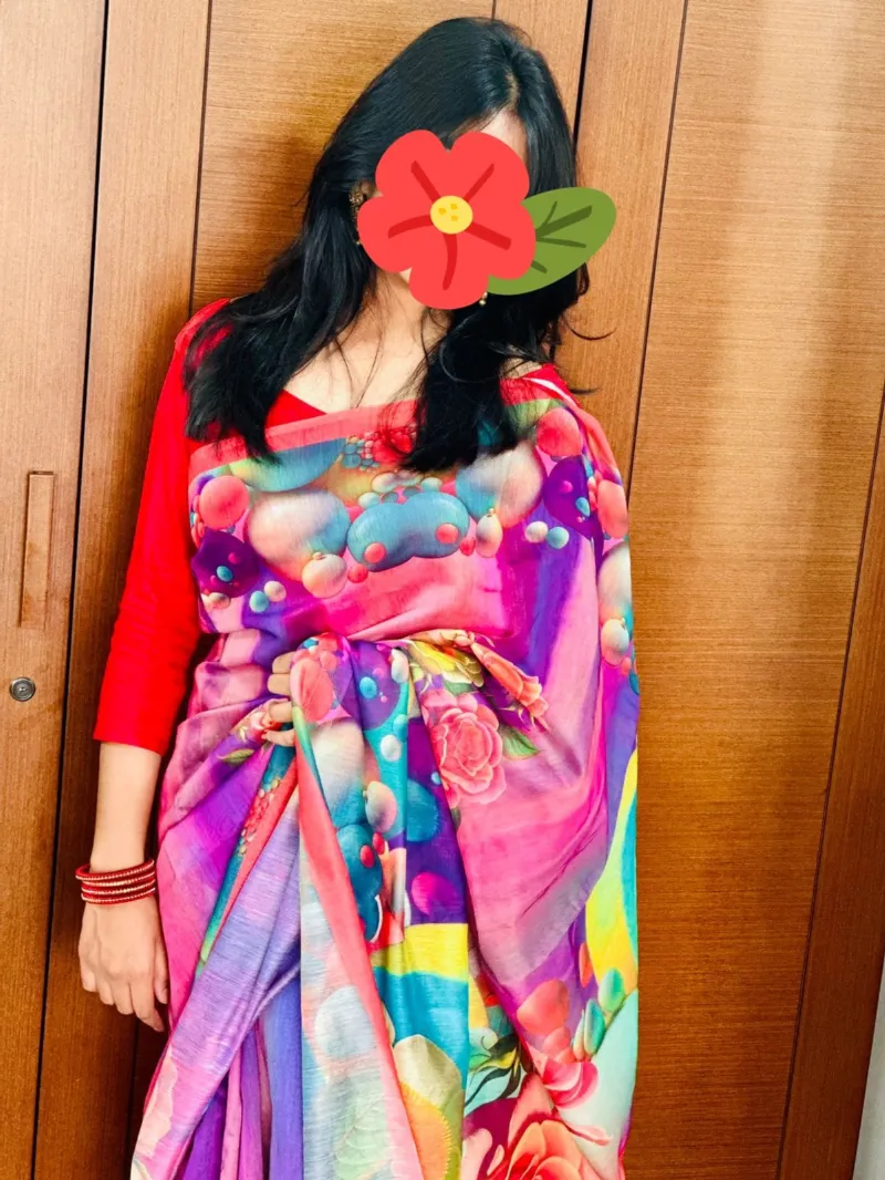 Chanduri Silk Block Print Saree, 5 Colours