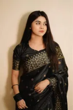 Skin Print Silk Saree with Blouse Piece, 4 Colours