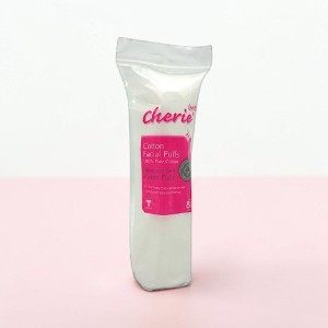 Cherie 100% Pure Cotton Facial Puffs Premium Soft Purest Pads 80pcs (Thailand)