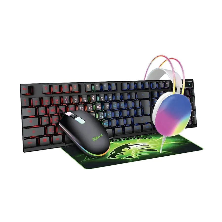PC Power PGC4IN1 Gaming Keyboard, Mouse, Mouse Pad & Headphone Combo