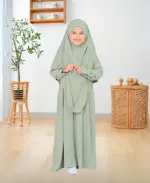 Baby Borka Set with Double Layer Hijab, 2 to 8 Years
