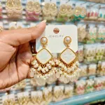 Elegant Off-White Pearl Statement Earrings
