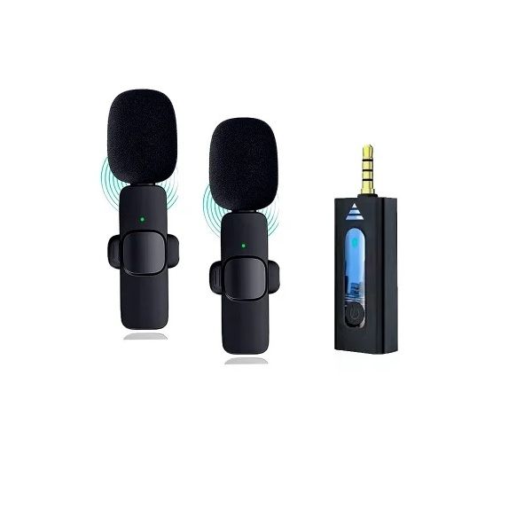 K35 Dual Wireless Microphone For 3.5mm Supported Devices (1:2 Microphone)