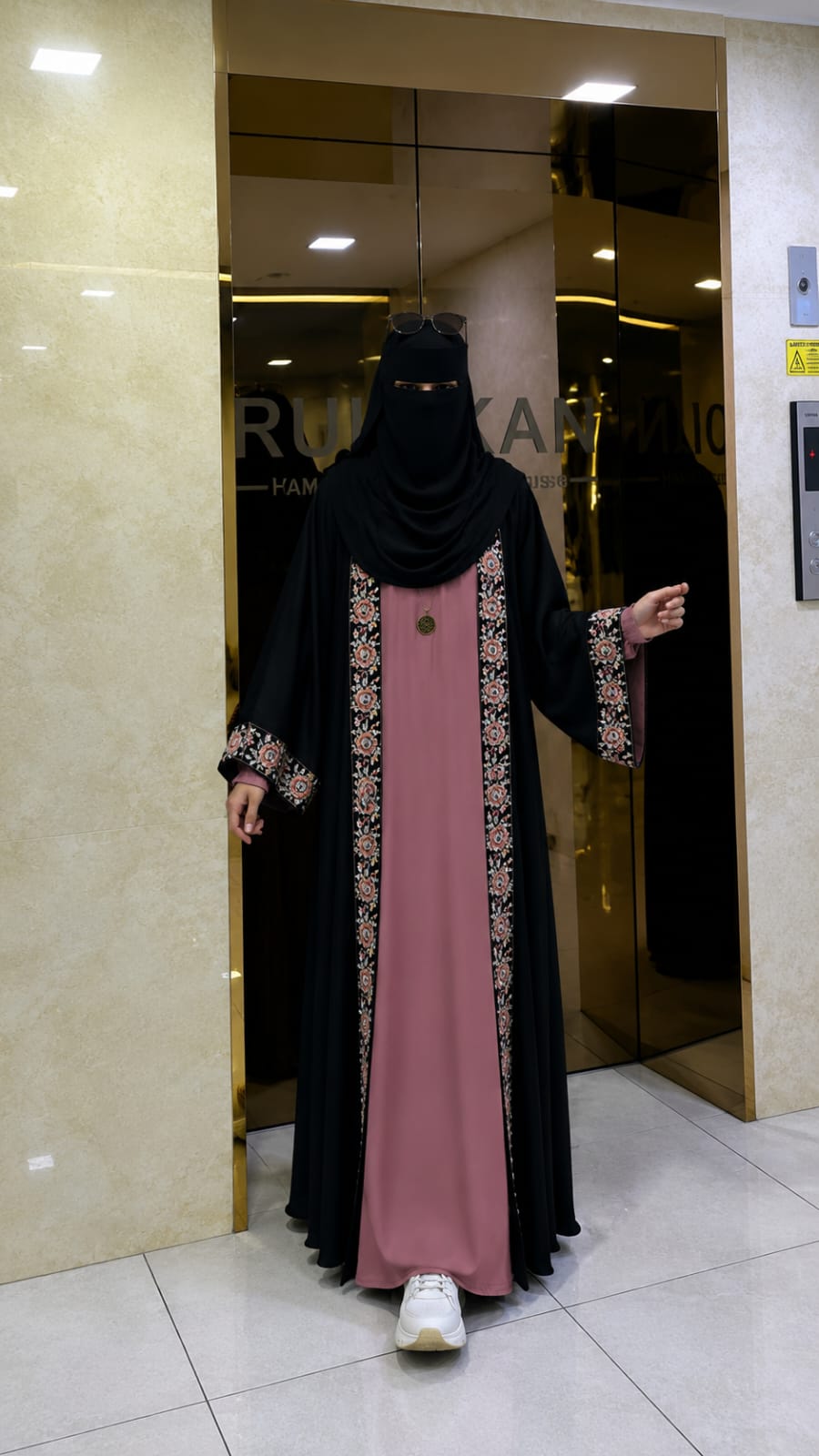 Embroidery Borka with Inner and Hijab, Body 36 to 46