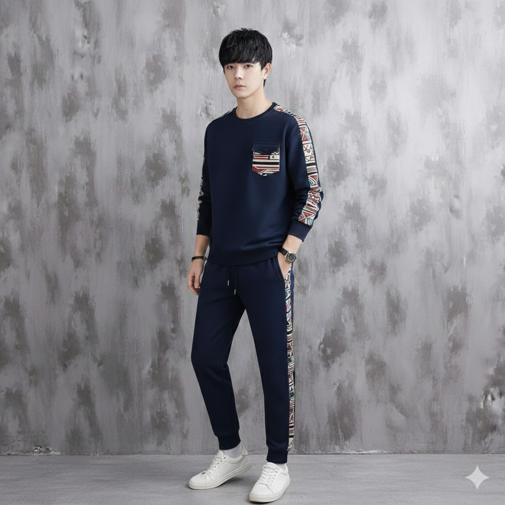 Men's Pure Cotton T-Shirt and Trouser Set, 190 GSM, 2 Colours