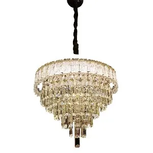 Qulik Modern Crystal Chandelier Decorative Pendant Hanging 6 layer 3 color LED Ceiling Light