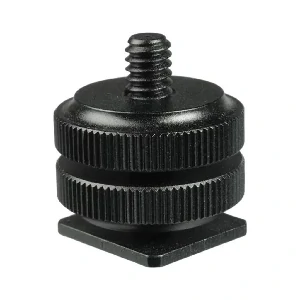 GearUP CM30 1/4 Inch (Full Metal) Double Nut Cold Shoe Mount for Camera, LED Light, Microphone etc