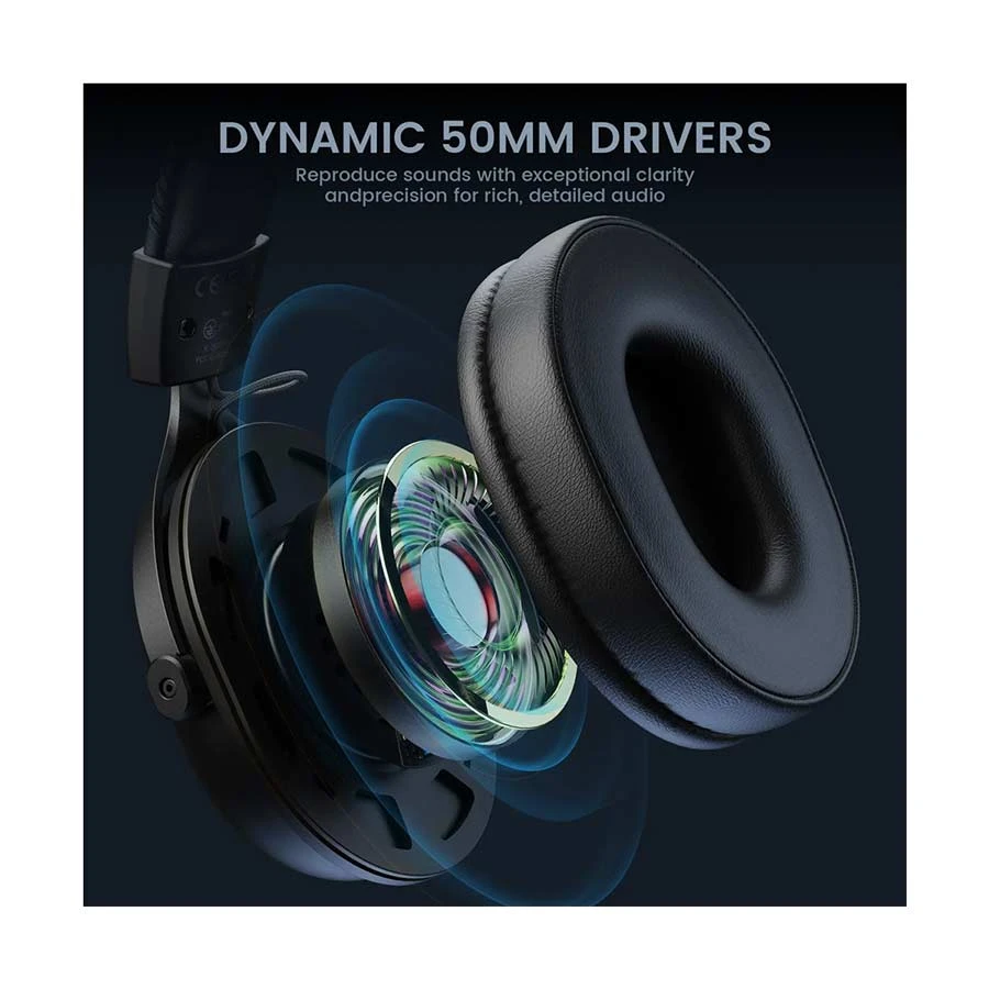EKSA Mako BT Black Bluetooth Over-Ear Gaming Headphone
