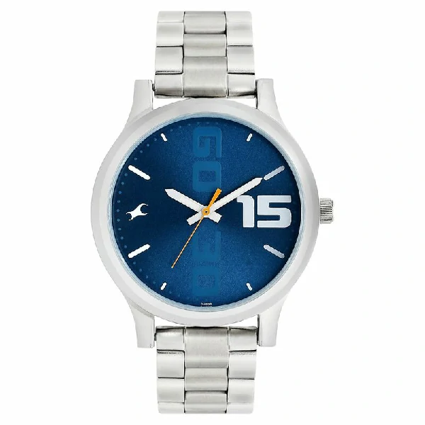 Fastrack NS38051SM05 Bold Quartz Analog Blue Dial Stainless Steel Strap Watch