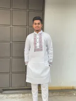Men's Dhupian Block Print Panjabi, Sizes 38 to 46