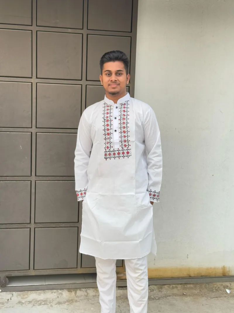 Men's Dhupian Block Print Panjabi, Sizes 38 to 46