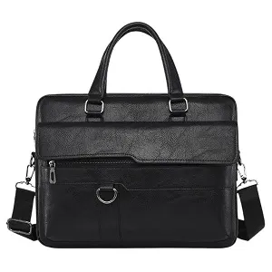 Amsburg Laptop Leather Bag(Black)