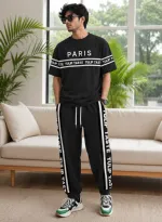 Men's Mesh Jersey Drop Shoulder Tee and Trouser Combo, 2 Colours