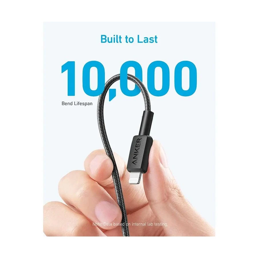 Anker 322 USB-C to Lightning 0.9 Meter Black Braided Charging Cable