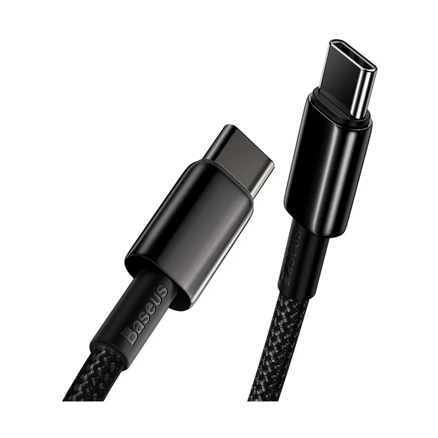 Baseus CATWJ-01 Tungsten Gold 100W USB-C to USB-C Cable 1 Meter Black