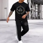 Men's Pure Cotton T-Shirt and Trouser Combo, 180 GSM Tee, 6 Colours