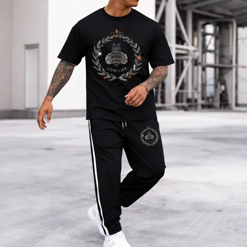 Men's Pure Cotton T-Shirt and Trouser Combo, 180 GSM Tee, 6 Colours