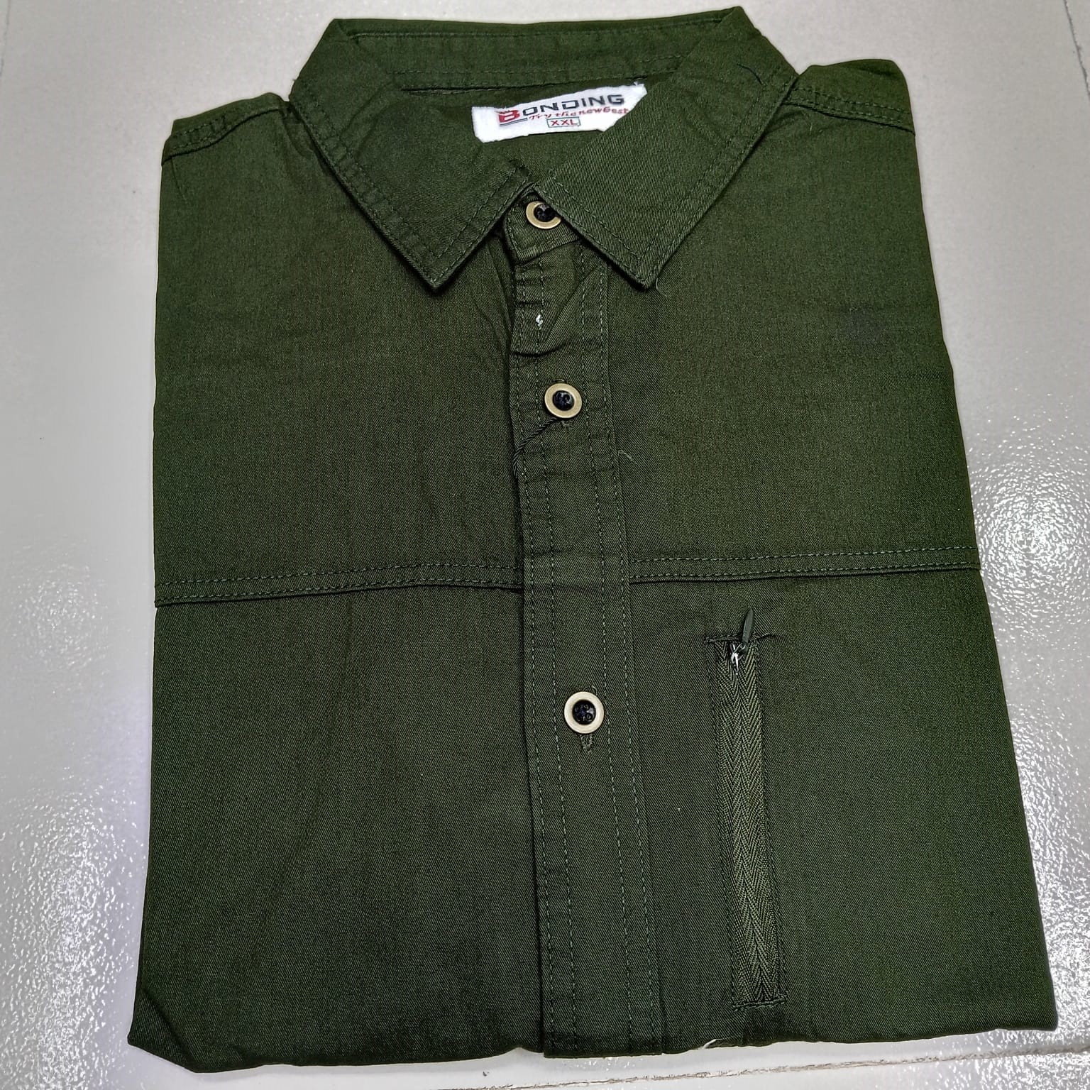 Kaiser Cotton Stylish Full Sleeve Shirt (Olive)