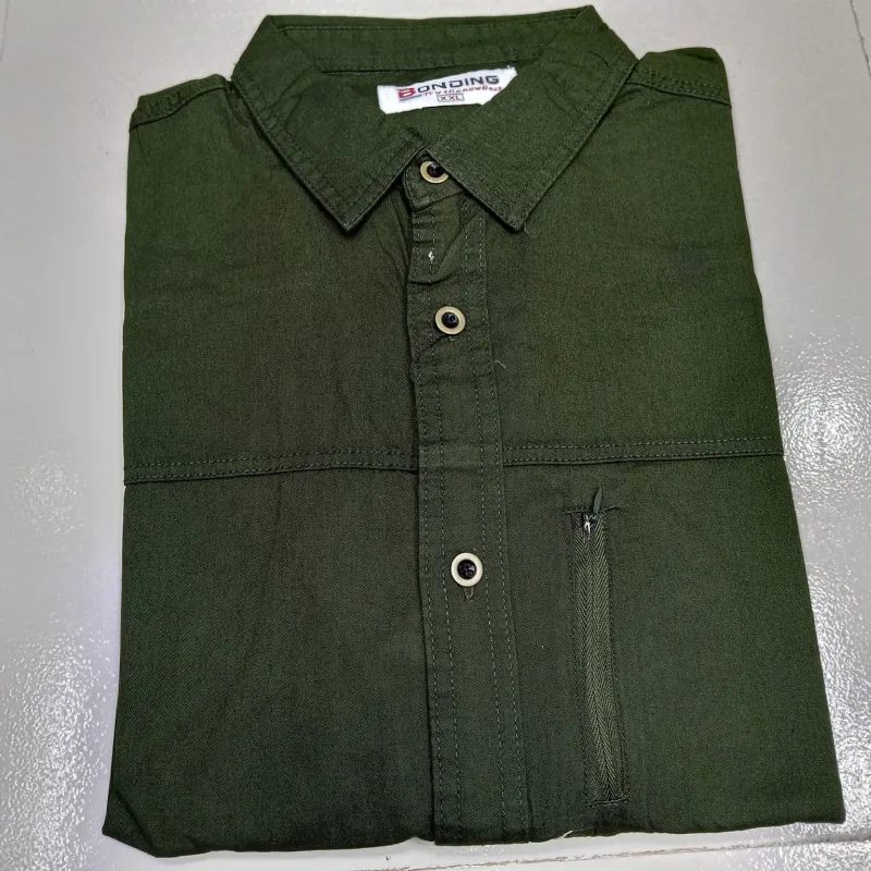 Kaiser Cotton Stylish Full Sleeve Shirt (Olive)