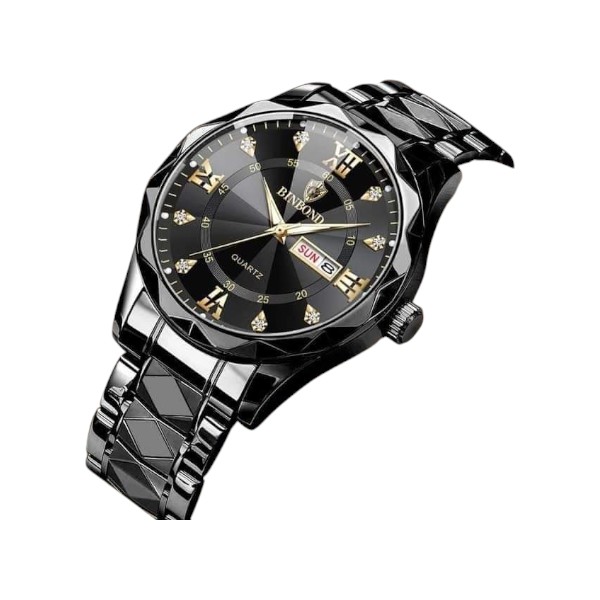 BINBOND 2521 Luxury Brand Luminous Quartz Watch For Men (full black)