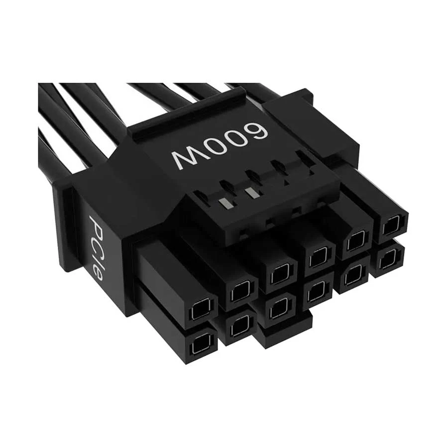 Corsair 600W 12+4 Pin PCIe Gen 5 PSU Power Cable Black