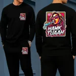 Men's Long Sleeve Drop Shoulder Cotton Tee and Trouser Set