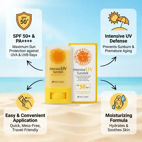 3W Clinic Intensive UV Sun Stick SPF50+ PA++++ 20g (Korea)