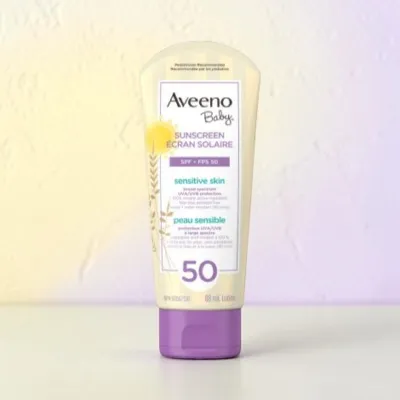 Aveeno Baby Sensitive Skin Sunscreen Lotion SPF 50 88ml (Canada)