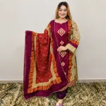 Unstitched Premium Batik & Bandhej Printed Cotton Three-Piece Suit