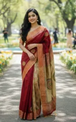 Nakshi Tangail Style Dhupian Silk Saree, 13 Haath Length