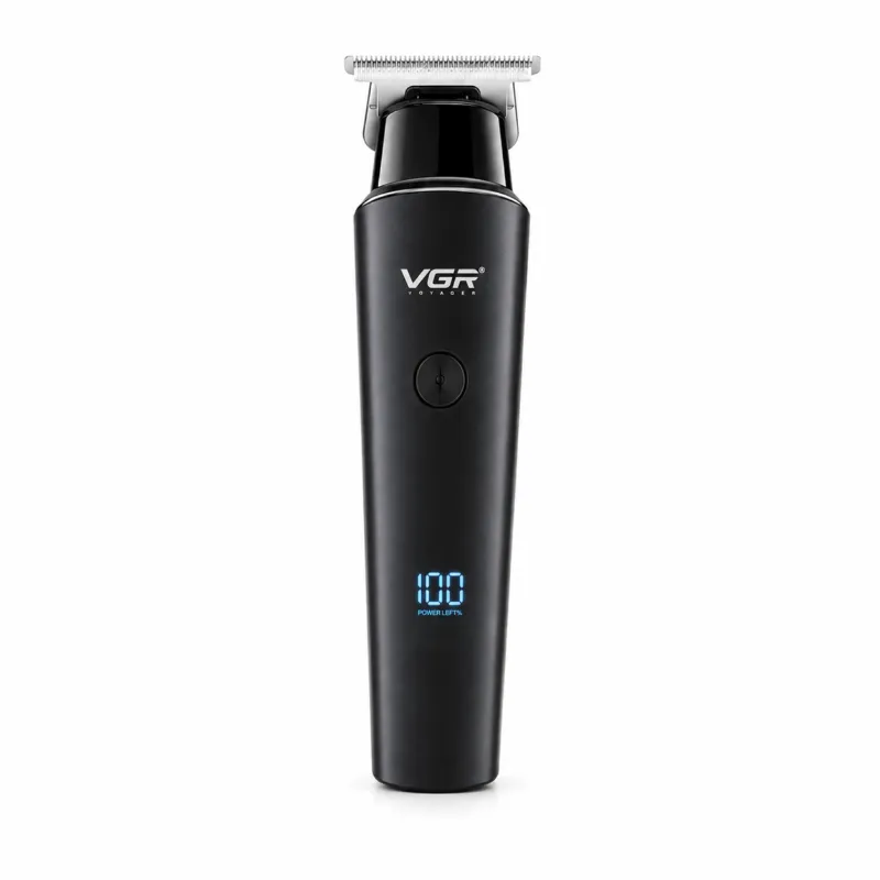 VGR V-937 Professional Cordless Hair & Beard Trimmer for Men – LCD Display, 500 Min Runtime, 2000mAh Battery, Zero Gap Stainless Steel Blade (Black)