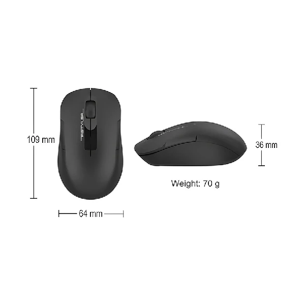 A4tech FG15C Air2 FStyler Wireless Black Dual Function Air Mouse