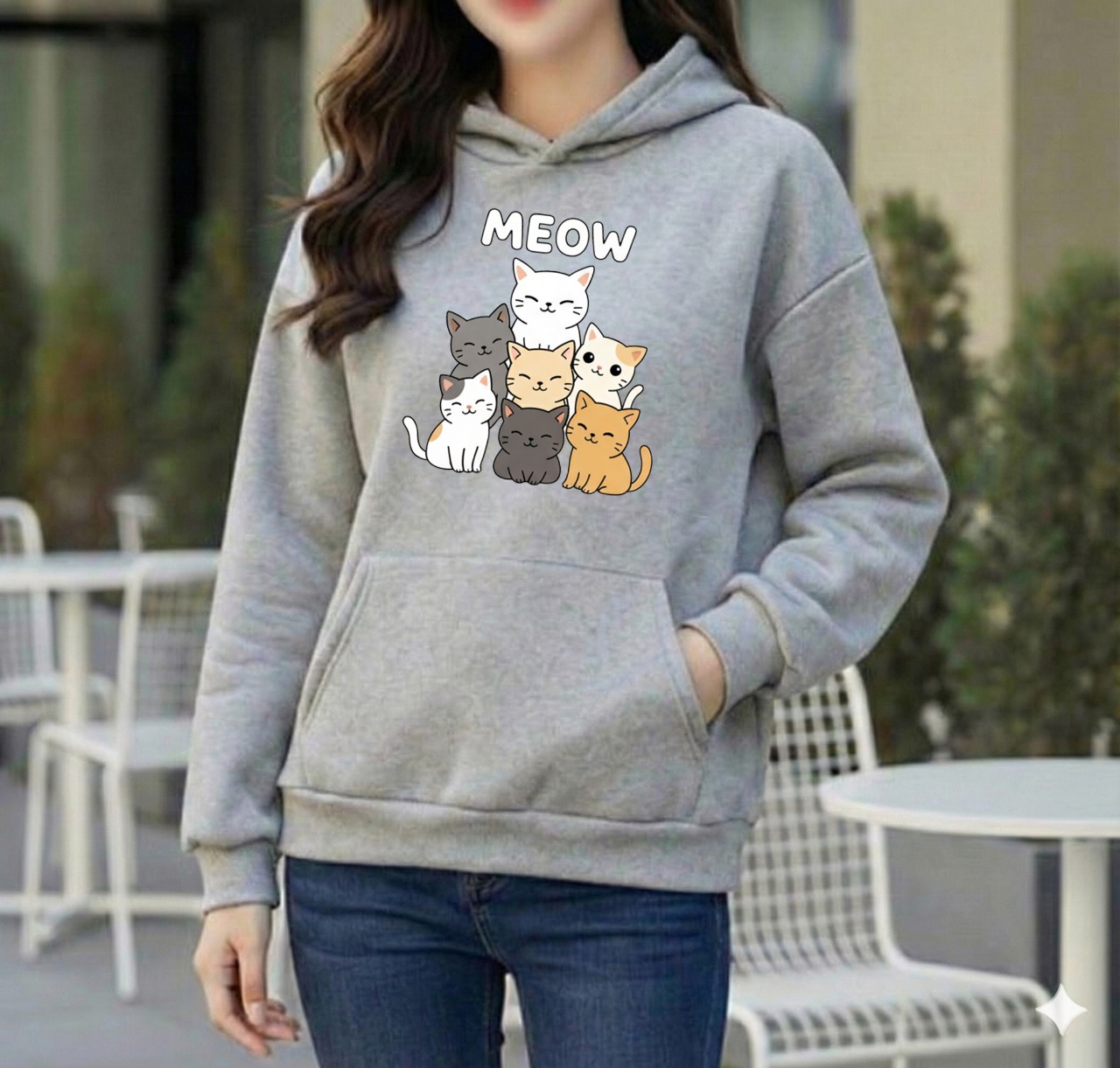 Premium Comfortable Printed Ladies Winter Hoodie