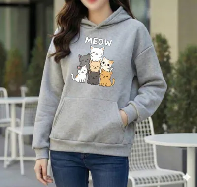 Premium Comfortable Printed Ladies Winter Hoodie