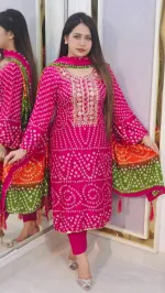 Chunri Boutique Three Piece in Printed Cotton Silk