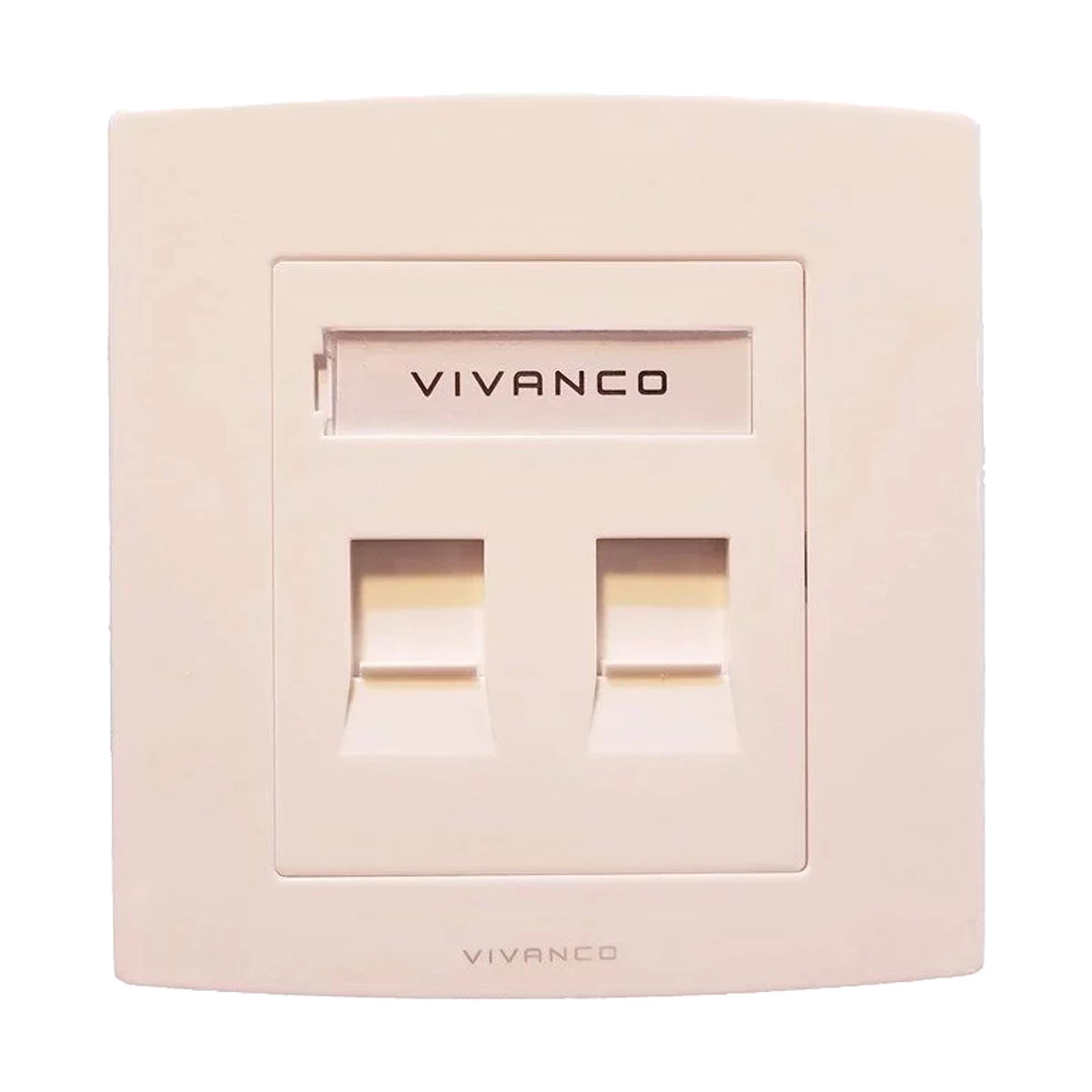 Vivanco VCA20 2 Port Face Plate with Shutter, Cat6A Jack Compatible