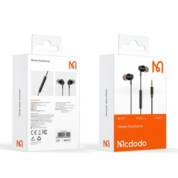 McDodo Wired Earphones 3.5mm Jack Plug