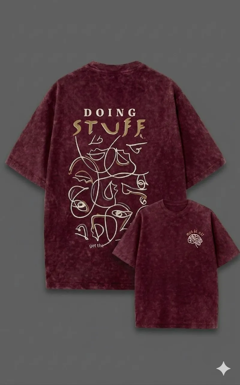 Men's Drop Shoulder Acid Wash Tee, Pure Cotton 250 GSM, 6 Colours