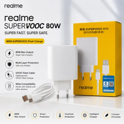 Realme 80W Super Fast Charging Adapter with Cable