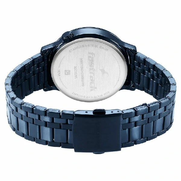 Fastrack NS3301QM02 Exuberant Quartz Multifunction Blue Dial Stainless Steel Strap Watch