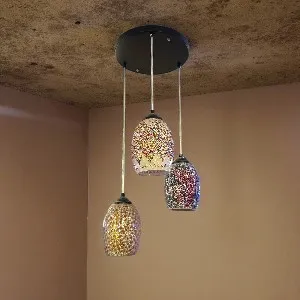 Qulik Turkish MosaicGlow Trio 3 Color Hanging Lights (QL-ZQ41323270-3)