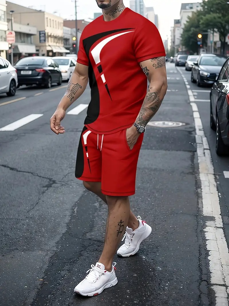 Men's Jersey T-Shirt and Three Quarter Pants Combo, 5 Colours